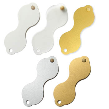 Arch Crown String Tags - 21mm x 9mm Gold Pkg of 250