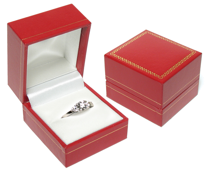 Leatherette Ring Box - Red